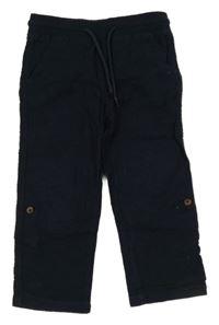 Tmavomodré plátenné chino nohavice Lupilu