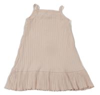 Pudrové rebrované šaty H&M