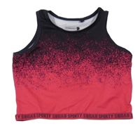 Čierno-fuchsiový športový crop top Ergeenomixx