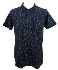 Pánske tmavomodré bodkované polo tričko zn. Primark