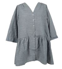 Nové - Dámska tmavomodro-biela prúžkovaná peplum blúzková á tunika Yours