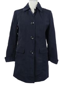 Dámsky tmavomodrý šušťákový jarný kabát EWM