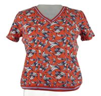 Dámské červeno-modré vzorované tričko Tom Tailor 