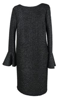 Dámske čierno-strieborné muchlané šaty F&F