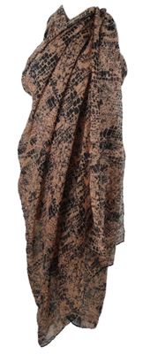 Dámské starorůžovo-černé vzorované pareo 