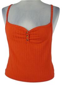Dámský červený žebrovaný crop top Topshop 
