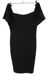 Dámske čierne šaty s lodičkovým výstřihem River Island