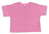 Neónově ružové pruhované crop tričko F&F