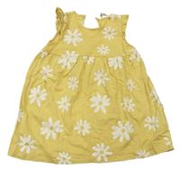 Žlté bavlnené šaty s kvietkami zn. H&M