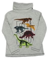 Světlešedý rolák s dinosaury Dopodopo