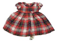 Nové - Červeno-bielo-zeleno-modré kockované šaty George