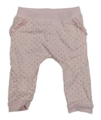 Světlerůžové vzorované baggy tepláky Disney