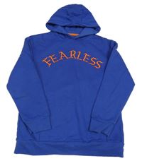 Safírová mikina s nápisem a kapucí Primark