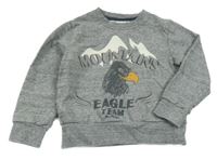 Sivá melírovaná mikina s obrázkom Boboli