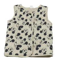 Svetlobéžová šušťáková lehce zateplená vesta s Mickey Mousem Disney