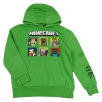 Zelená mikina s Minecraft a kapucí