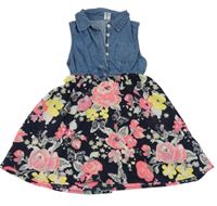 Modro-kvetované šaty Dopodopo