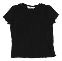 Čierne rebrované crop tričko H&M