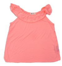 Neónově ružové tričko s volánem H&M