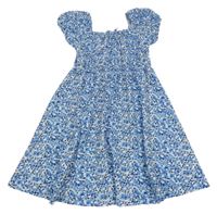 Modro-tmavomodré kvietkovane šaty Primark