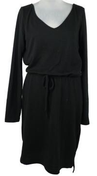 Dámske čierne úpletové šaty s mašlou Shein