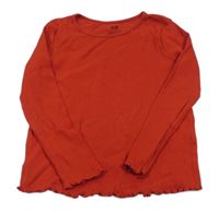 Červené rebrované tričko H&M