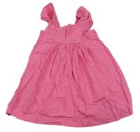 Tmavoružové plátenné šaty H&M