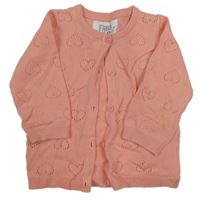 Ružový perforovaný prepínaci sveter so srdiečkami F&F