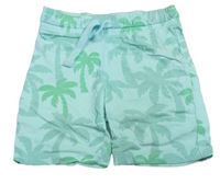 Svetlomodré bavlnené kraťasy s palmami H&M