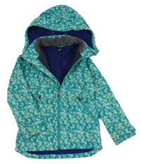 Zelená puntíkatá softshellová bunda s odepínací kapucí H&M