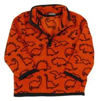 Červená fleecová mikina s dinosaurami George