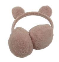 Světlerůžové kožešinové klapky na uši s oušky