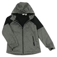 Šedo-černá softshellová bunda s kapucí L&D