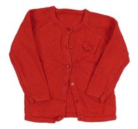 Červený prepínaci sveter s 3D květem Nutmeg