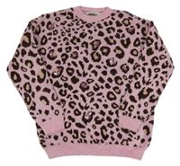 Růžový svetr s leopardím vzorem George