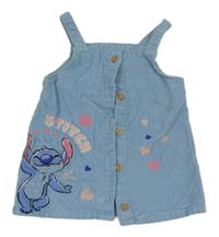 Svetlomodré menšestrové na traké šaty so Stitchem Disney