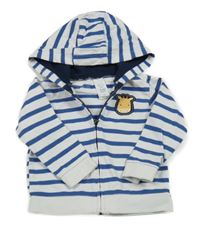 Bielo-modrá pruhovaná prepínaci mikina s žirafou a kapucňou C&A