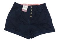 Nové - tmavomodré rifľové kraťasy s mašľami Tu
