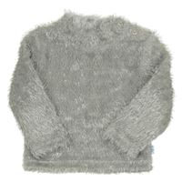 Sivý chlpatý sveter