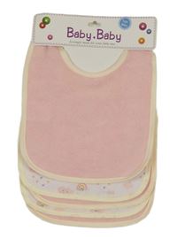 Nové - 5x růžovo-barevný bryndák 