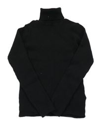 Čierny rebrovaný svetrový rolák Next