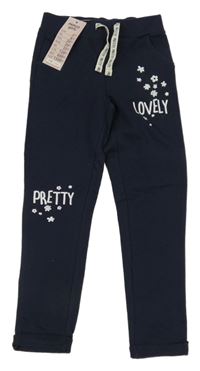 Nové - Tmavomodré tepláky s nápismi Pep&Co