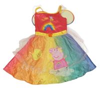 Kostým - Barevné saténovo/tylové šaty s Pepinou a křídly 