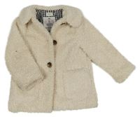 Smetanový huňatý podšitý kabát F&F