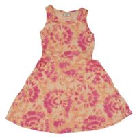 Ružovo-marhuľové batikované bavlnené šaty Page one young