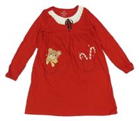Červené bavlnené šaty s potlačou H&M