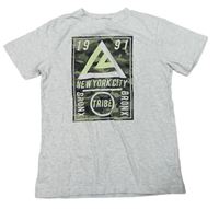 Sivé tričko s army potlačou Primark