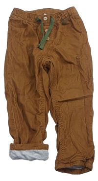 Hnedé menšestrové podšité nohavice Ergee