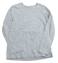 Sivé melírované tričko s hviezdičkami