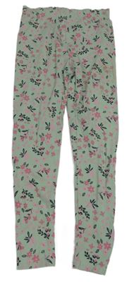 Svetlozelené legíny s kvietkami Young Idols